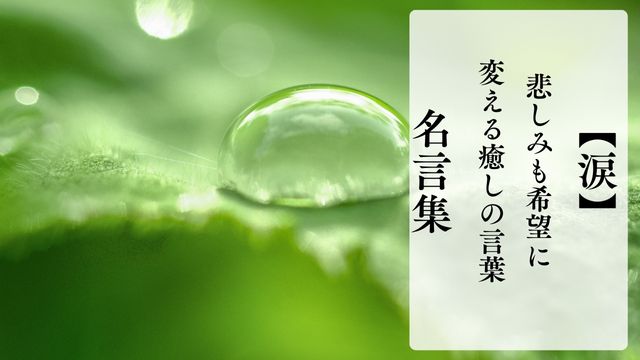 心に響く涙に関する名言